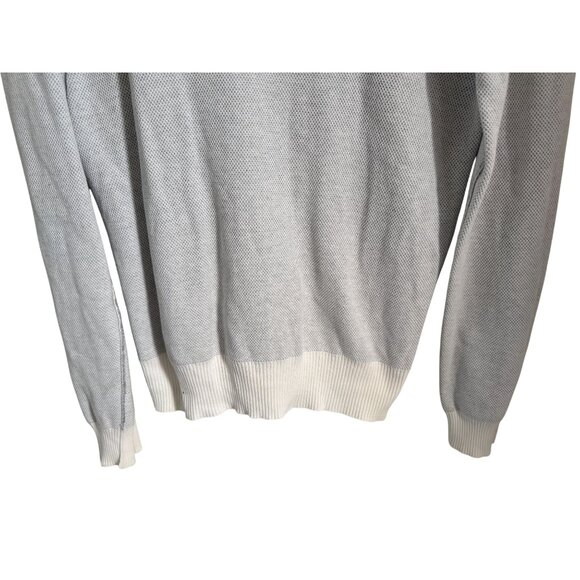 Diesel Mens Gray Knit Sweater With White Ribbed Trim & Green Detail Size Med - Picture 7 of 8